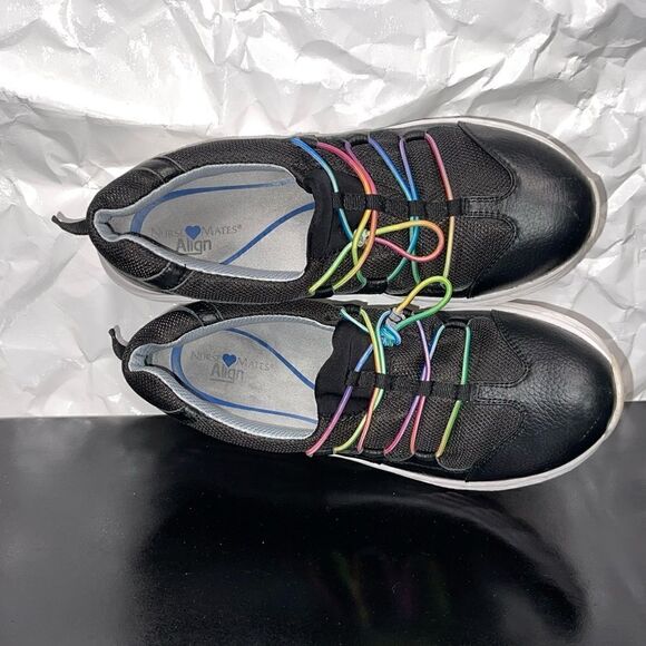 Nurse Mates Dash  Black Leather Slip On Nurse Sneakers Size 8.5M - Picture 16 of 16